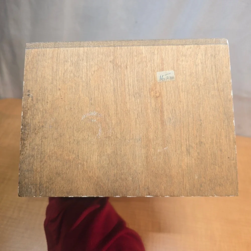 Wooden Hanging Primitive Farmhouse Recipe Card Holder‎ Box Matches Apple Jelly